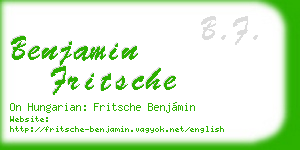 benjamin fritsche business card